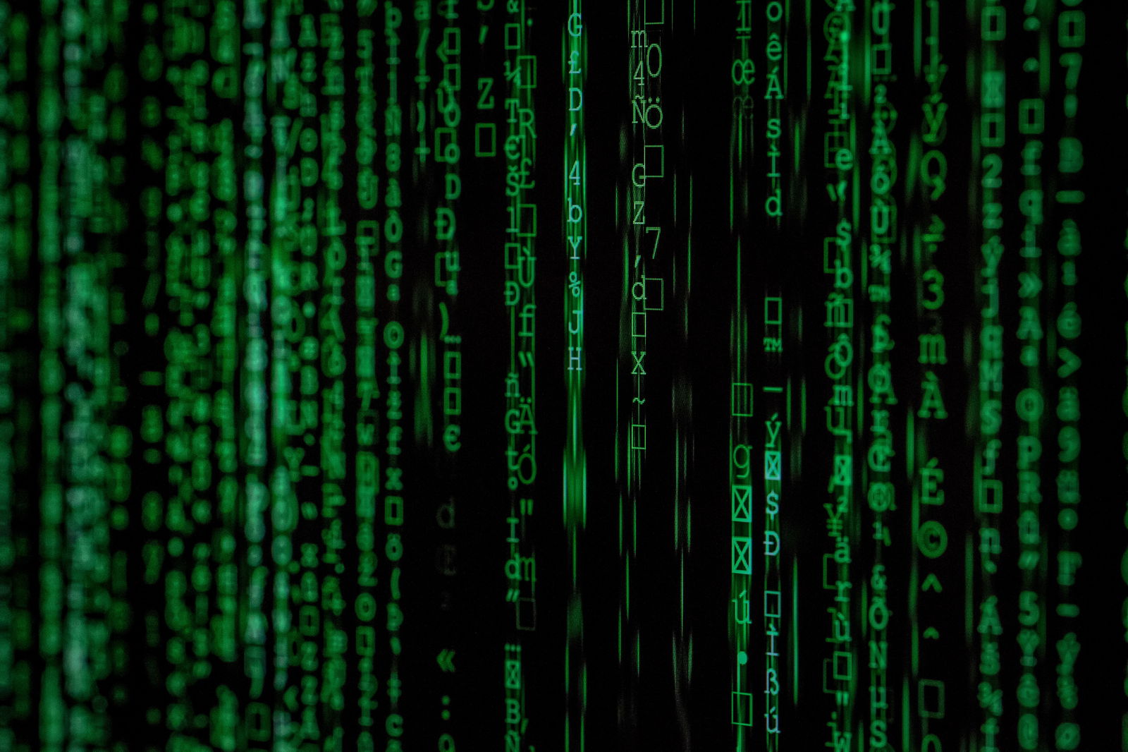 Daten Matrix Grün vor Schwarz