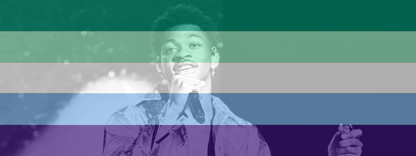 Lil Nas X mit Gay Men's Pride Flagge