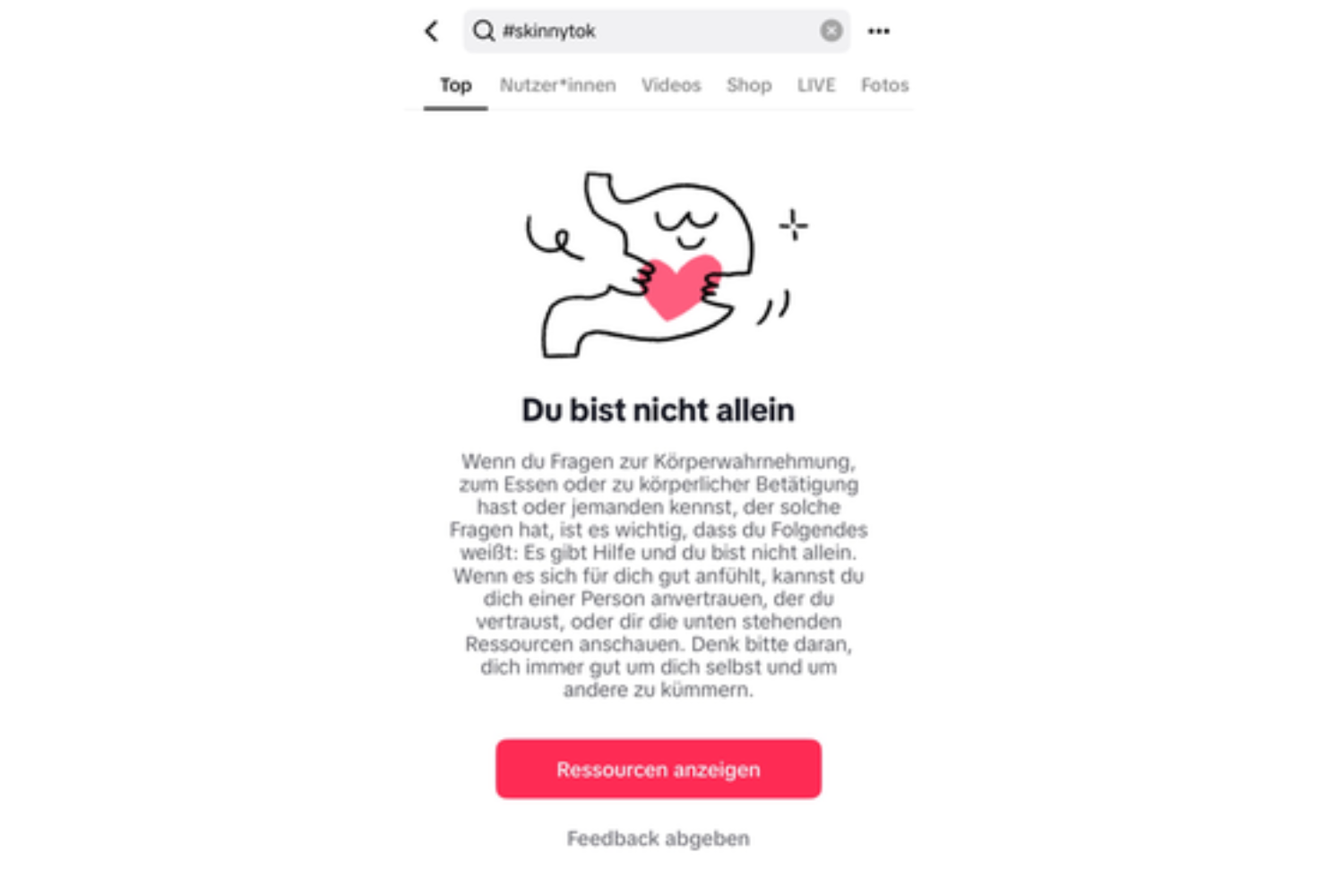 TikTok Nicht allein