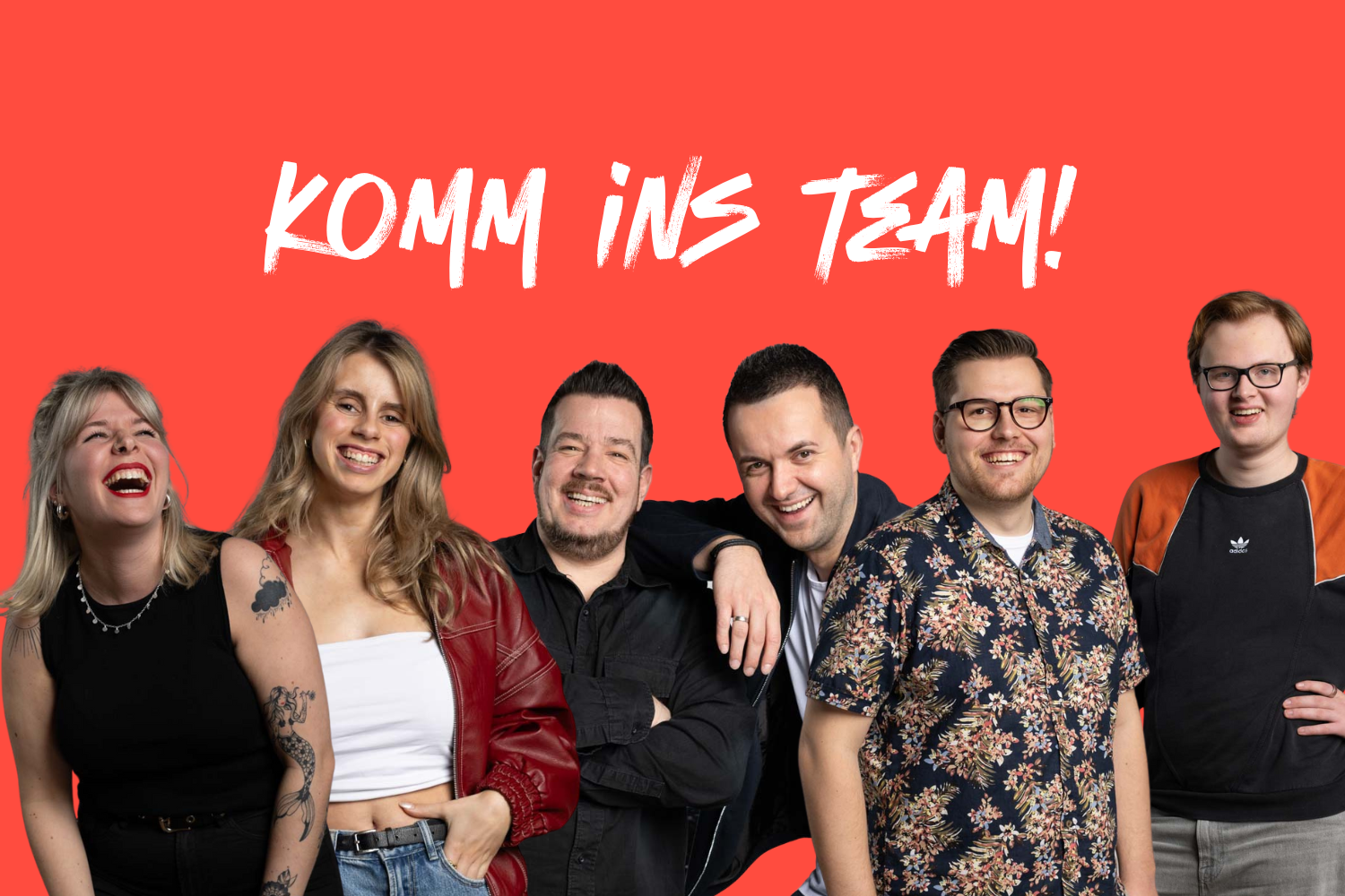 Crew mit Teamtext