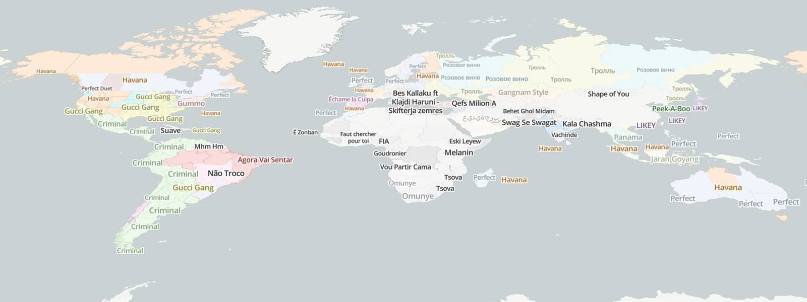 Diese interaktive Karte zeigt die Nummer eins auf Youtube